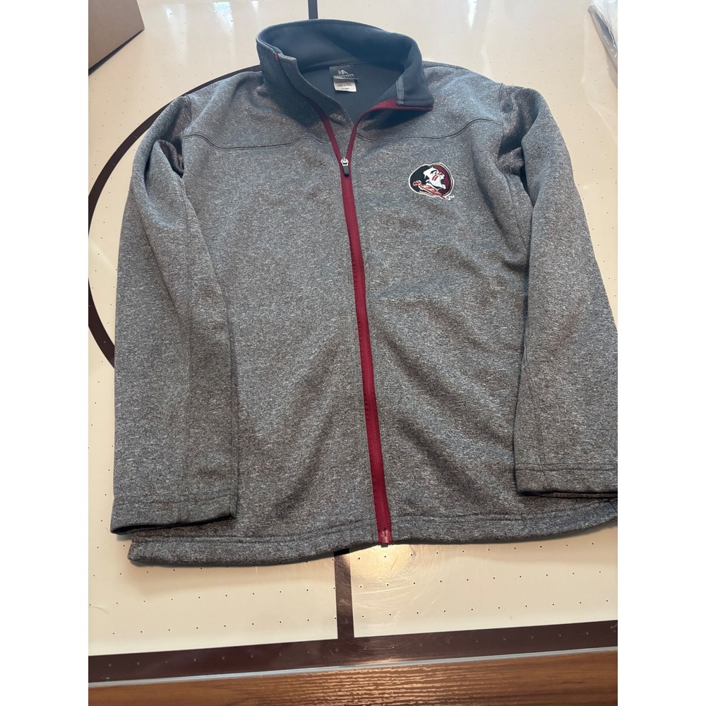 Knights Apparel Florida State Seminoles Mens Medium Gray Full Zip Jacket FSU